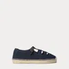 Polo Ralph Lauren Cutout Canvas Espadrille In Blu Notte