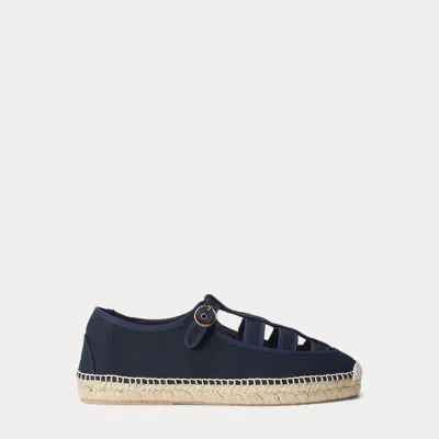 Polo Ralph Lauren Cutout Canvas Espadrille In Blu Notte
