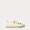 Polo Ralph Lauren Cutout Canvas Espadrille In Natural