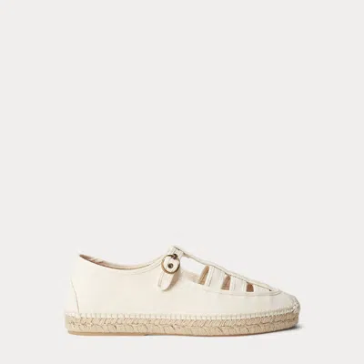 Polo Ralph Lauren Cutout Canvas Espadrille In Natural