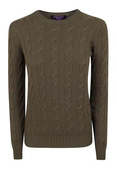 Polo Ralph Lauren Cypress Green Cable-knit Wool Crewneck Sweater