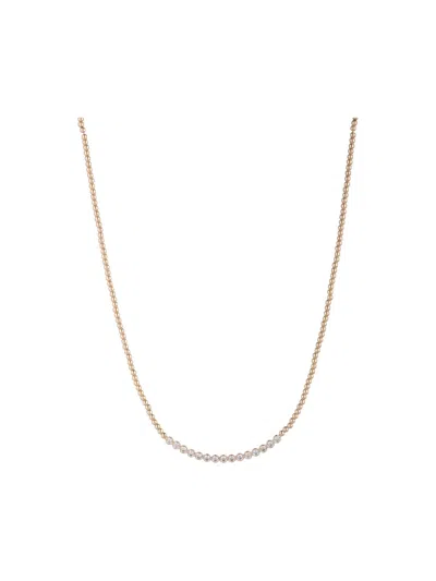 Polo Ralph Lauren Cz Bead Frontal Necklace In Gold/crystal