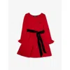 Polo Ralph Lauren Toddler And Little Girls Pleated Ponte Dress In Red W/ Tonal