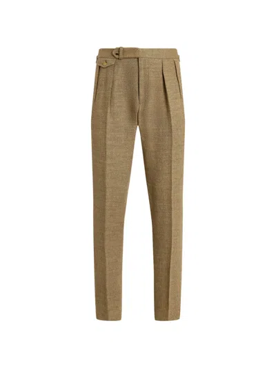 Polo Ralph Lauren Dalton Pleated Trousers In Nude