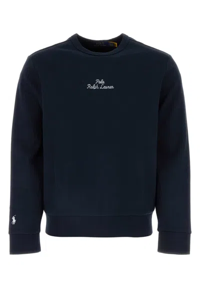 Polo Ralph Lauren Dark Blue Cotton Blend Sweatshirt In Aviatornavy