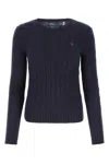 Polo Ralph Lauren Blue Cable-knit Cotton Crewneck Sweater In Multi