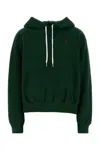 Polo Ralph Lauren Cozy Fleece Hoodie Drawstring Style In Green
