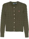 Polo Ralph Lauren Cable-knit Cardigan With Intricate Patterns And Cropped Design In Green