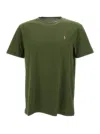 POLO RALPH LAUREN DARK GREEN CREWNECK T-SHIRT WITH PONY EMBROIDERY IN COTTON MAN T-SHIRT