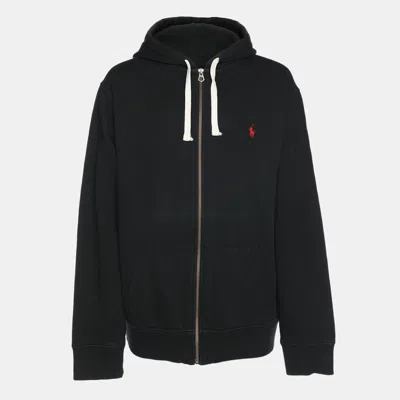 Pre-owned Polo Ralph Lauren Dark Grey Cotton Knit Zip Hoodie Xxl
