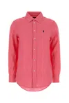 Polo Ralph Lauren Dark Pink Linen Shirt In Red