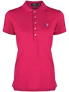 Polo Ralph Lauren Dark Pink Pony Logo-embroidered Polo Shirt In Dark Pink