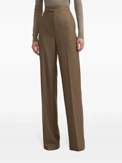 Polo Ralph Lauren Dean Washed Flannel Pants In Taupe In Grey