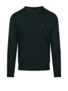 Polo Ralph Lauren Logo Embroidered Crewneck Jumper In Black