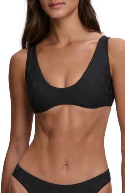 Polo Ralph Lauren Deep Scoop Bikini Top In Black