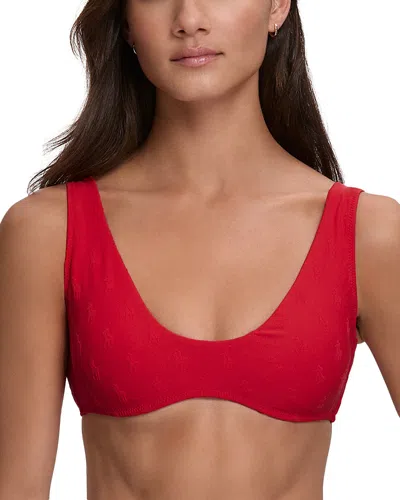 Polo Ralph Lauren Deep Scoop Bralette Bikini Top In Red