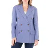 Polo Ralph Lauren Delave Double-breasted Linen Blazer In Blue