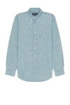 Polo Ralph Lauren Cotton Chambray Button-down Shirt In Blue