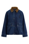 Polo Ralph Lauren Cotton Corduroy-trimmed Denim Jacket In Blue