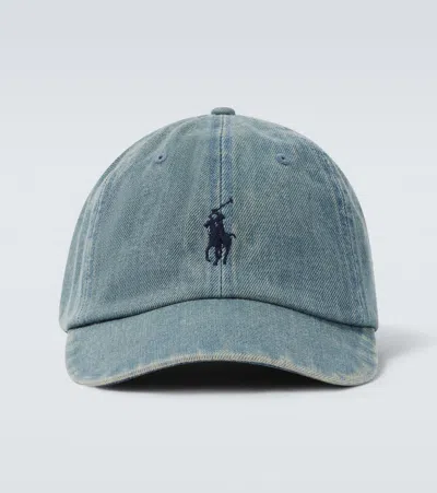 Polo Ralph Lauren Denim Baseball Cap In Blue