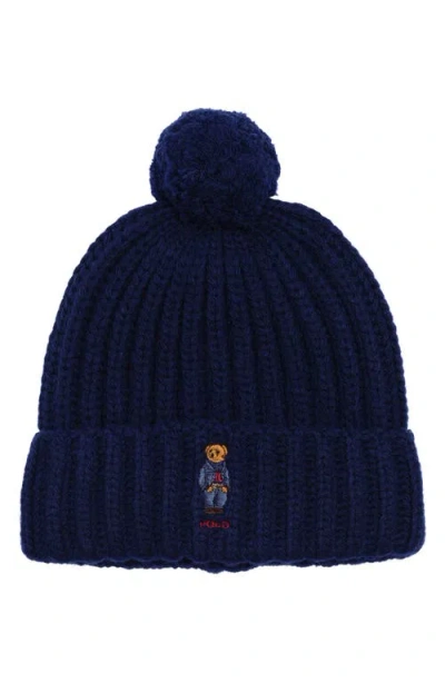 POLO RALPH LAUREN POLO RALPH LAUREN DENIM BEAR POMPOM BEANIE
