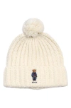 Polo Ralph Lauren Denim Bear Pompom Beanie In White