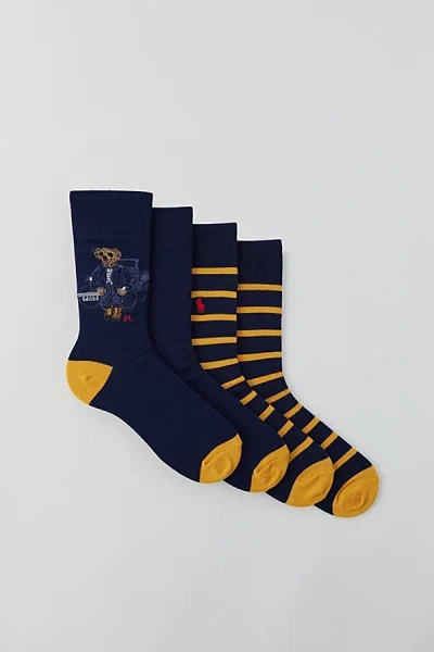 Polo Ralph Lauren Denim Bear Trouser Sock 2-pack In Assorted, Men's At Urban Outfitters In Multi