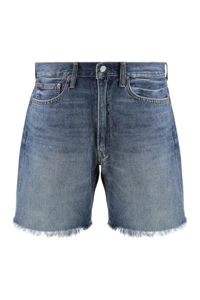 Polo Ralph Lauren Rigid Denim Jeans Shorts Baytrail In Blue
