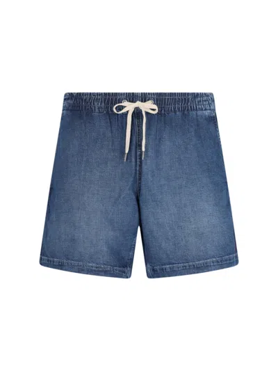 Polo Ralph Lauren Denim Bermuda Shorts With Drawstring In Blue