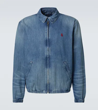 Polo Ralph Lauren Denim Bomber Jacket In Blue