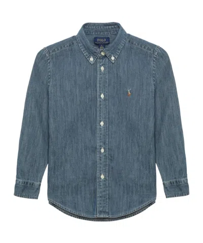 Polo Ralph Lauren Kids' Denim Button Shirt In Blue