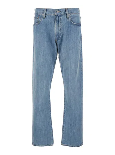 POLO RALPH LAUREN BLUE JEANS WITH BELT LOOPS AND LOGO PATCH ON THE REAR IN DENIM MAN