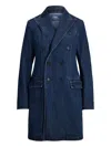 Polo Ralph Lauren Denim Double-breasted Coat In Blue