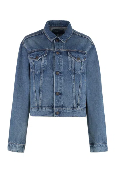 Polo Ralph Lauren Denim Jacket With Button Closure In Blue
