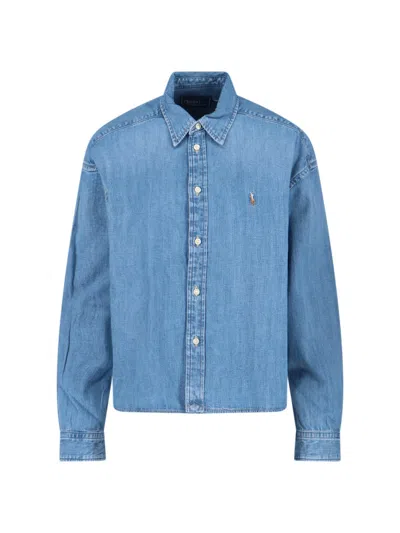 Polo Ralph Lauren Denim Logo Shirt In Blue