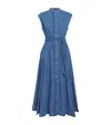 Polo Ralph Lauren Womens Indigo Belted Sleeveless Denim Midi Dress In Navy