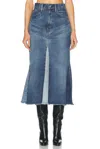 Polo Ralph Lauren Deconstructed Patchwork Denim Skirt In Delta Wash
