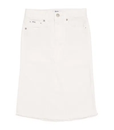 Polo Ralph Lauren Kids' Denim Midi Skirt In Pink