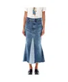 Polo Ralph Lauren Deconstructed Patchwork Denim Skirt In Blue