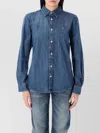 Polo Ralph Lauren Blue Shirt With Classic Collar And Pony Embroidery On The Front In Denim Woman