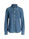 Polo Ralph Lauren Denim Shirt With Logo In Blue