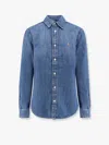 Polo Ralph Lauren Blue Shirt With Classic Collar And Pony Embroidery On The Front In Denim Woman