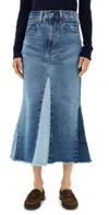 Polo Ralph Lauren Deconstructed Patchwork Denim Skirt In Delita Wash