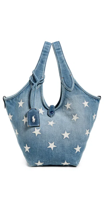 Polo Ralph Lauren Denim Stars Play Tote Medium Christy Wash
