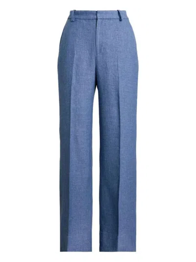Polo Ralph Lauren Denim Straight Leg Trousers In Blue