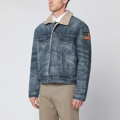 Polo Ralph Lauren Denim Trucker Jacket Lined In Fleece In Blue