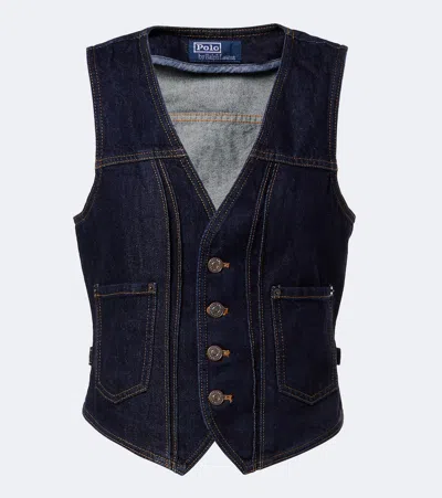 Polo Ralph Lauren Denim Vest In Blue