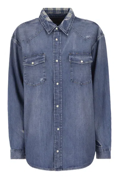 Polo Ralph Lauren Denim Western Shirt In Blue
