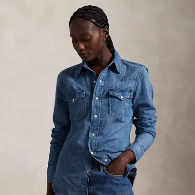 Polo Ralph Lauren Denim Western Shirt In Blue