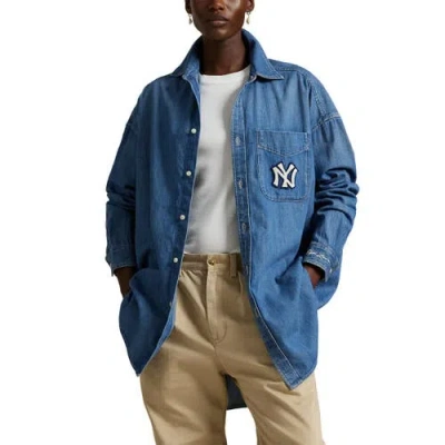 Polo Ralph Lauren Denim Yankees Denim Shirt In Blue
